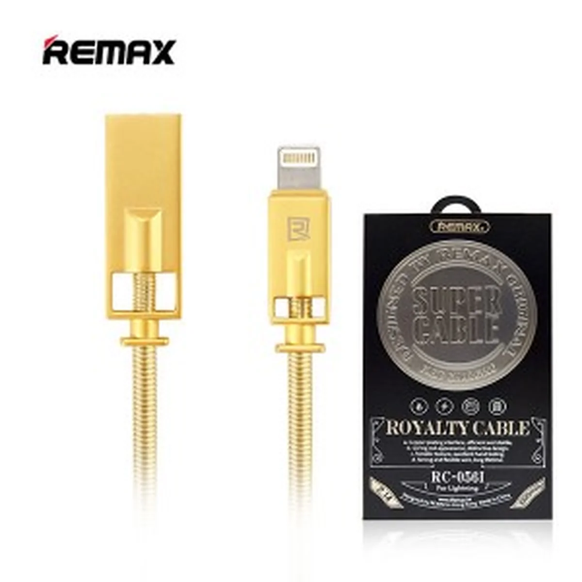 Lightning USB кабель "Remax Royalty" 1m золотой для iPhone/iPod/iPad