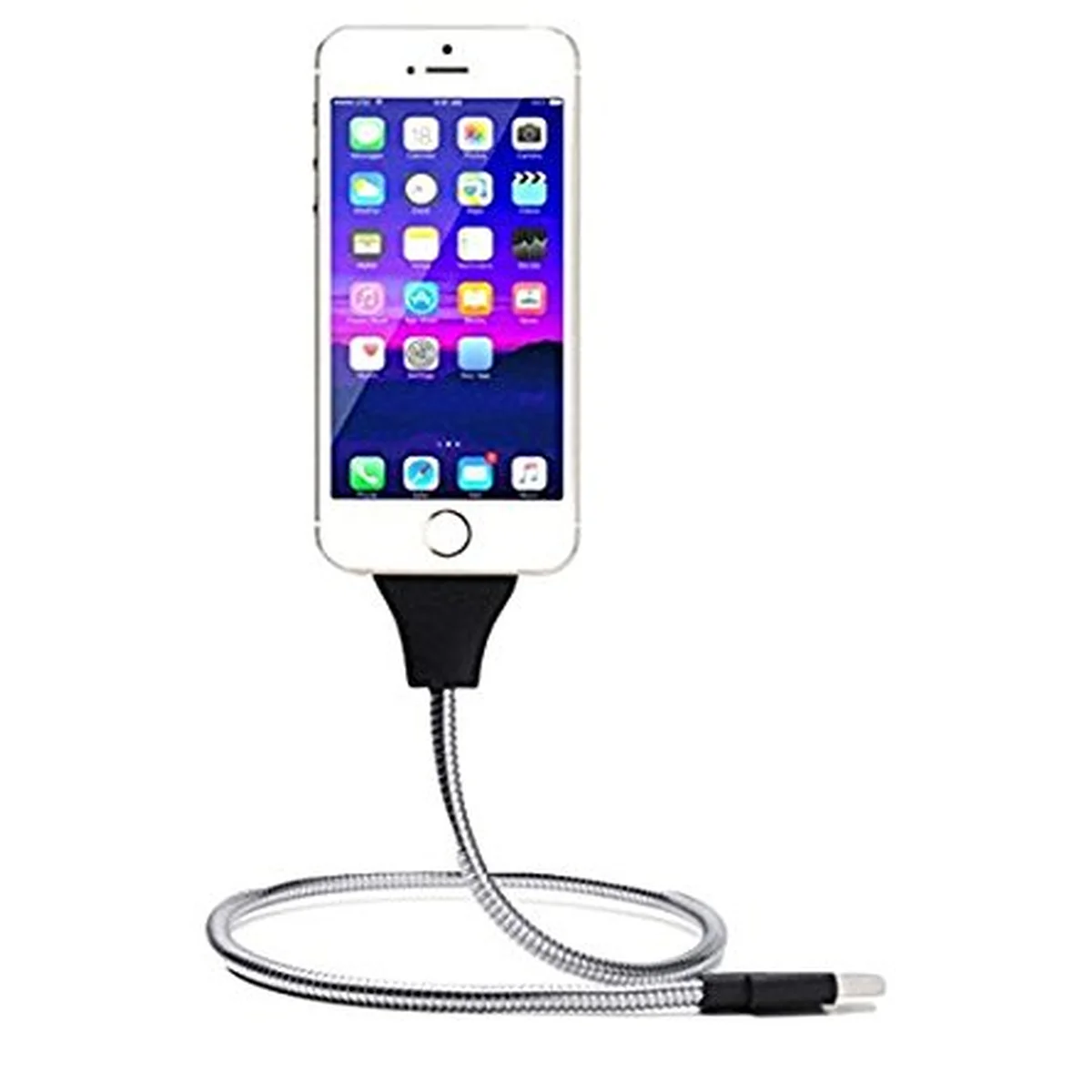 Lightning USB кабель-тримач "Flexible" срібний 0.5m для iPhone / iPod / iPad