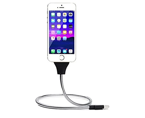 Lightning USB кабель-тримач "Flexible" срібний 0.5m для iPhone / iPod / iPad