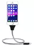 Lightning USB кабель-держатель "Flexible" серебряный 0.5m для iPhone/iPod/iPad