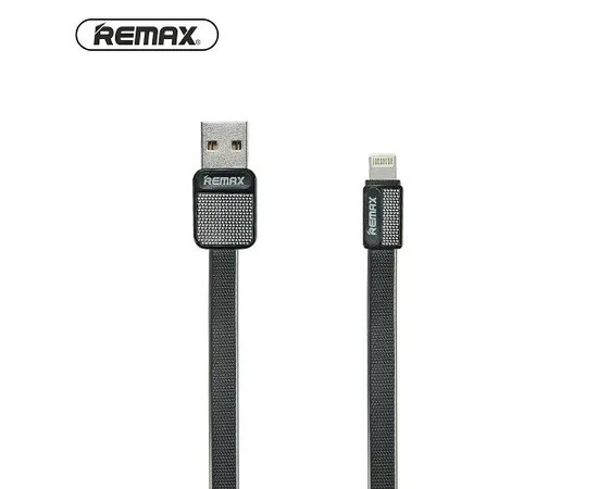 Lightning USB кабель "Remax Metal" 1m черный для iPhone/iPod/iPad
