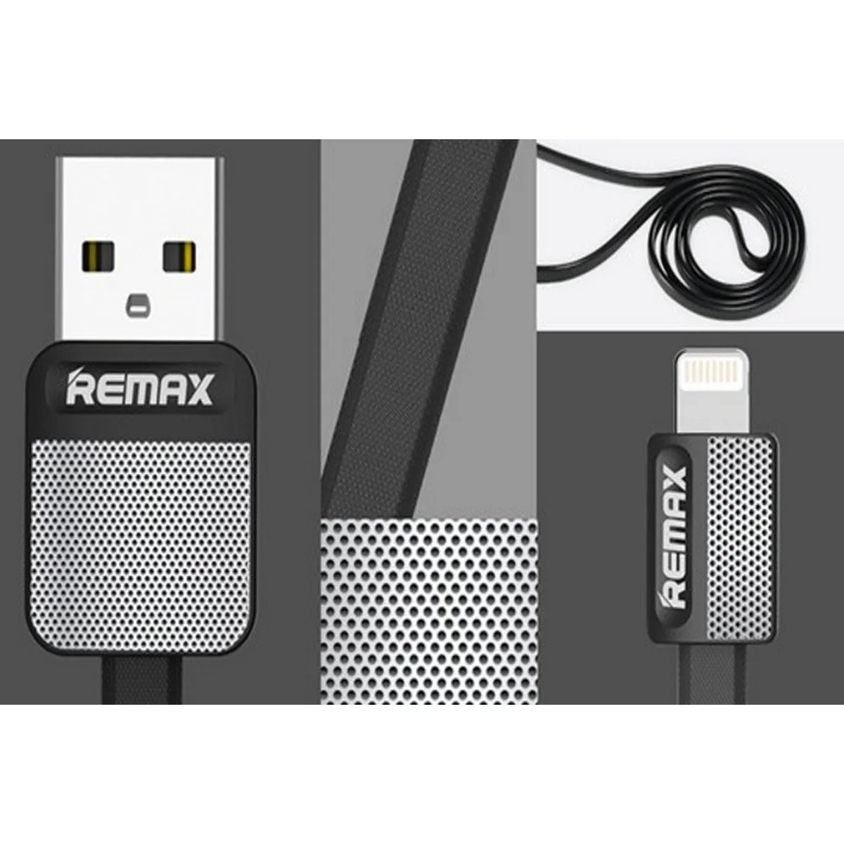 Lightning USB кабель "Remax Metal" 1m черный для iPhone/iPod/iPad
