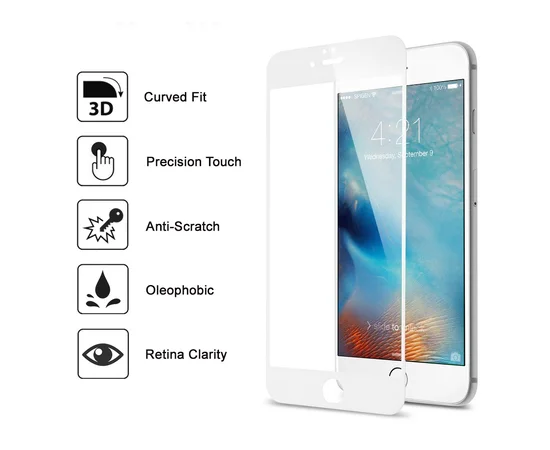 Захисне 3D скло "Mr.Yes" 0.33mm біле для iPhone 7/8