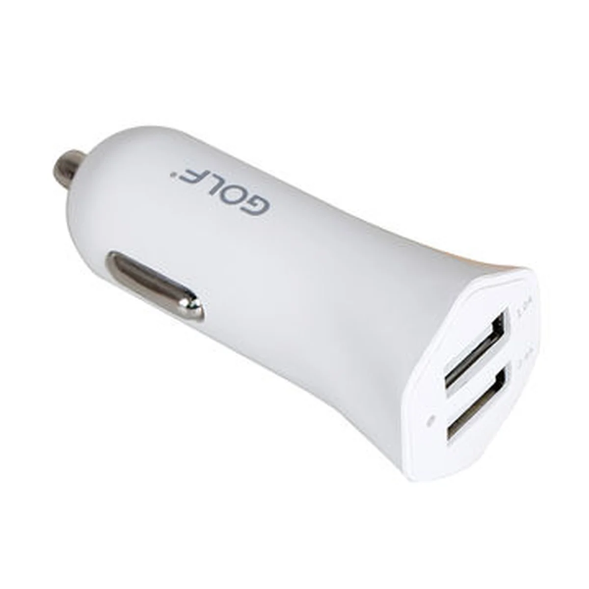 Автомобильная зарядка АЗУ "GOLF" 2.4A/1A белая на 2 USB порта