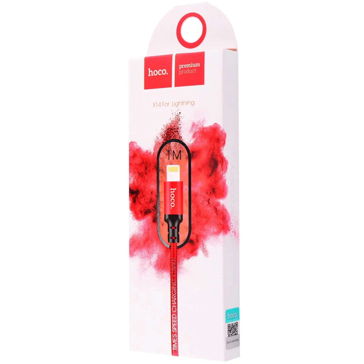 Lightning USB кабель "Hoco" x14 червоний 1m для iPhone / iPod / iPad