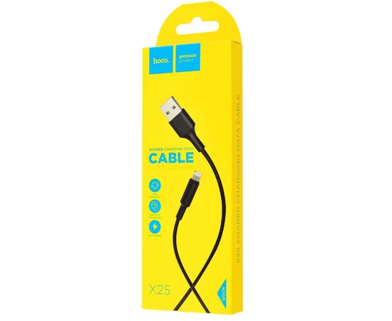 Lightning USB кабель "Hoco" x25 черный 1m для iPhone/iPod/iPad