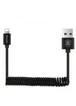 Lightning USB кабель "Baseus" Elastic пружина черный 1.6m для iPhone/iPod/iPad