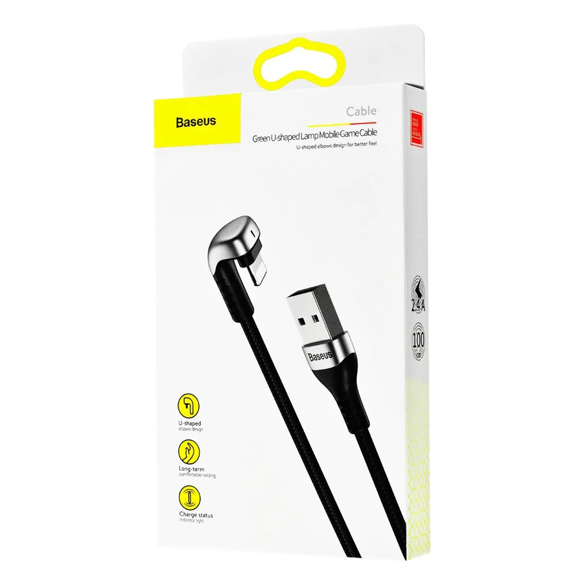 Lightning USB кабель "Baseus" U-shaped чорний 1m для iPhone / iPod / iPad