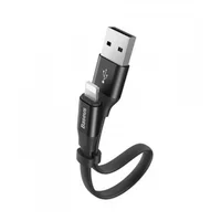 Lightning USB кабель "Baseus" Nimble чорний 0.23m для iPhone / iPod / iPad