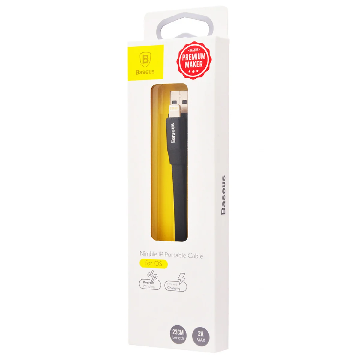 Lightning USB кабель "Baseus" Nimble чорний 0.23m для iPhone / iPod / iPad