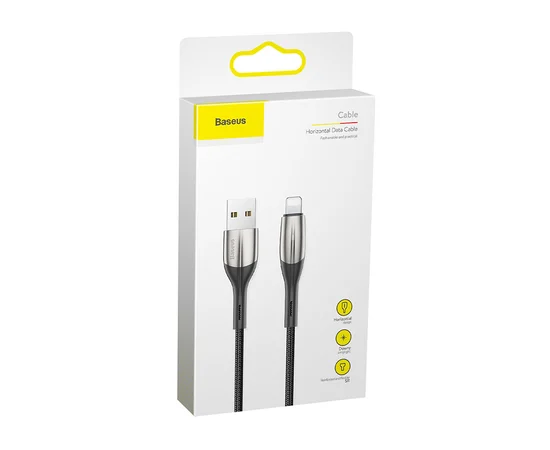 Lightning USB кабель "Baseus" Horizontal черный 0.5m для iPhone/iPod/iPad