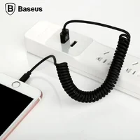 Lightning USB кабель "Baseus" Elastic пружина чорний 1.6m для iPhone / iPod / iPad