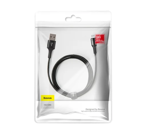 Lightning USB кабель "Baseus" Halo чорний 2m для iPhone / iPod / iPad