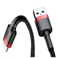 Lightning USB кабель "Baseus" Cafule червоний 2m для iPhone / iPod / iPad