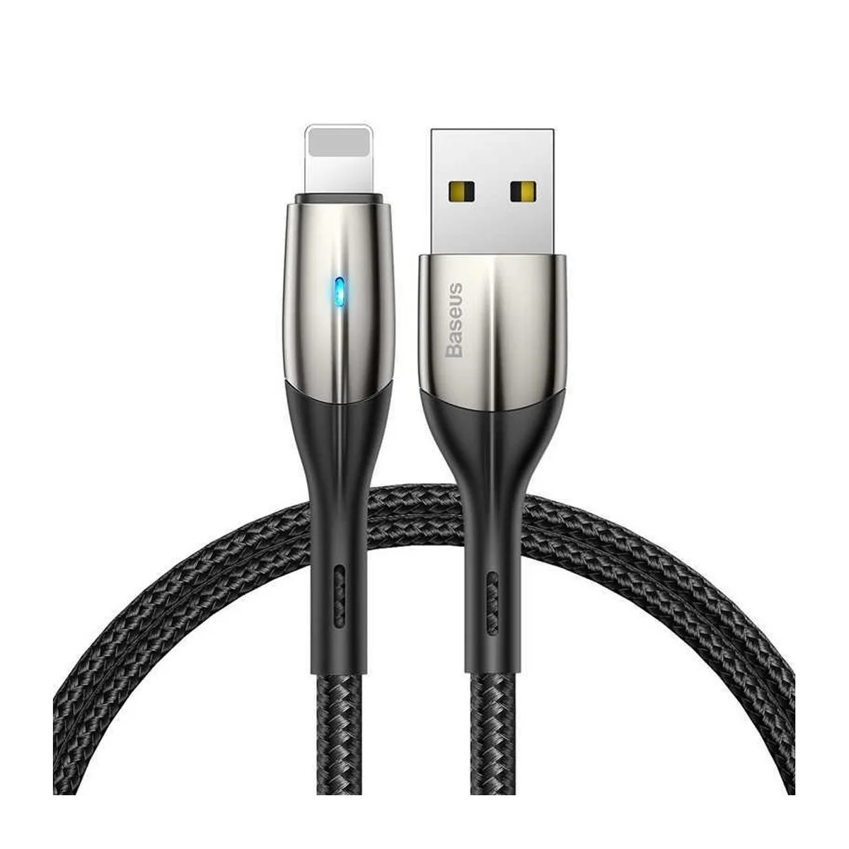 Lightning USB кабель "Baseus" Horizontal чорний 0.5m для iPhone / iPod / iPad