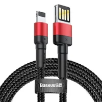 Lightning USB кабель "Baseus" Cafule червоний 2m для iPhone / iPod / iPad