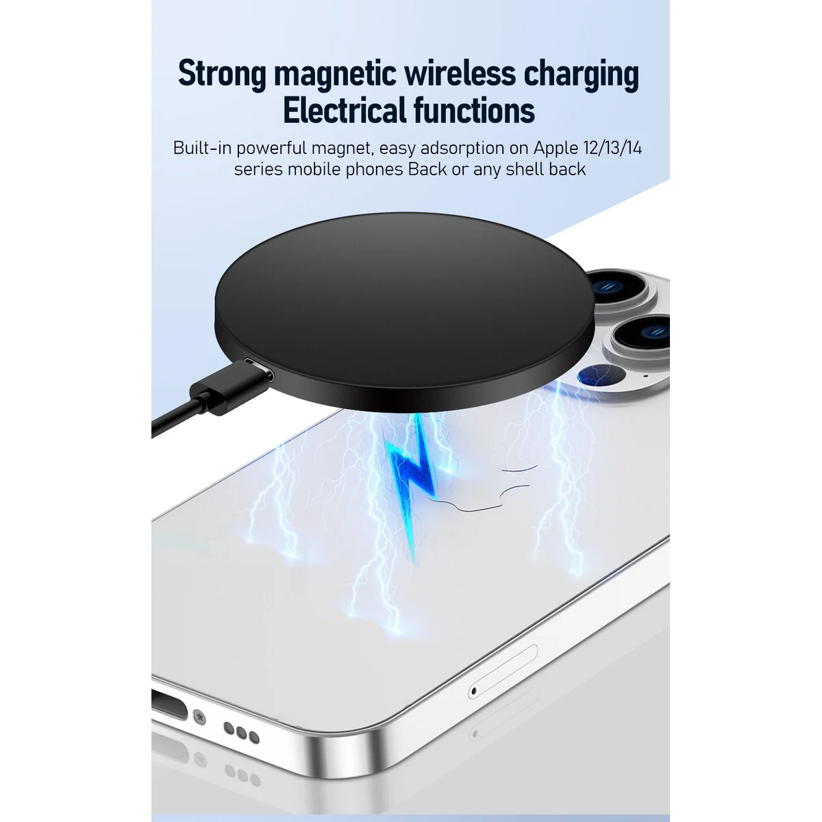 Беспроводное зарядное устройство "Jaster" 30W MagSafe Charger Pad with cable Черный