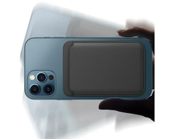 Чехол-бумажник Leather Wallet "JASTER" для iPhone with MagSafe Черный