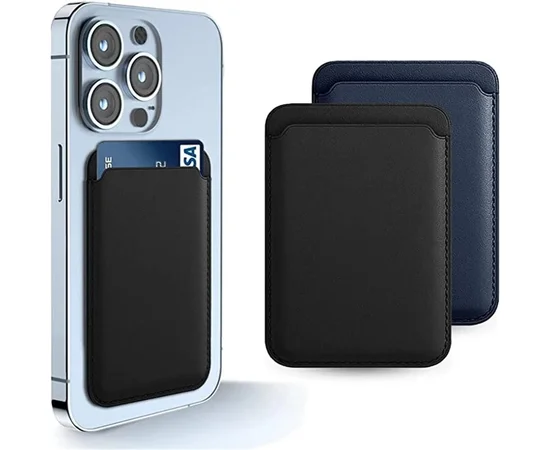 Чехол-бумажник Leather Wallet "JASTER" для iPhone with MagSafe Черный