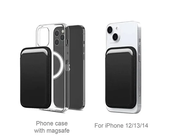 Чехол-бумажник Leather Wallet "JASTER" для iPhone with MagSafe Черный