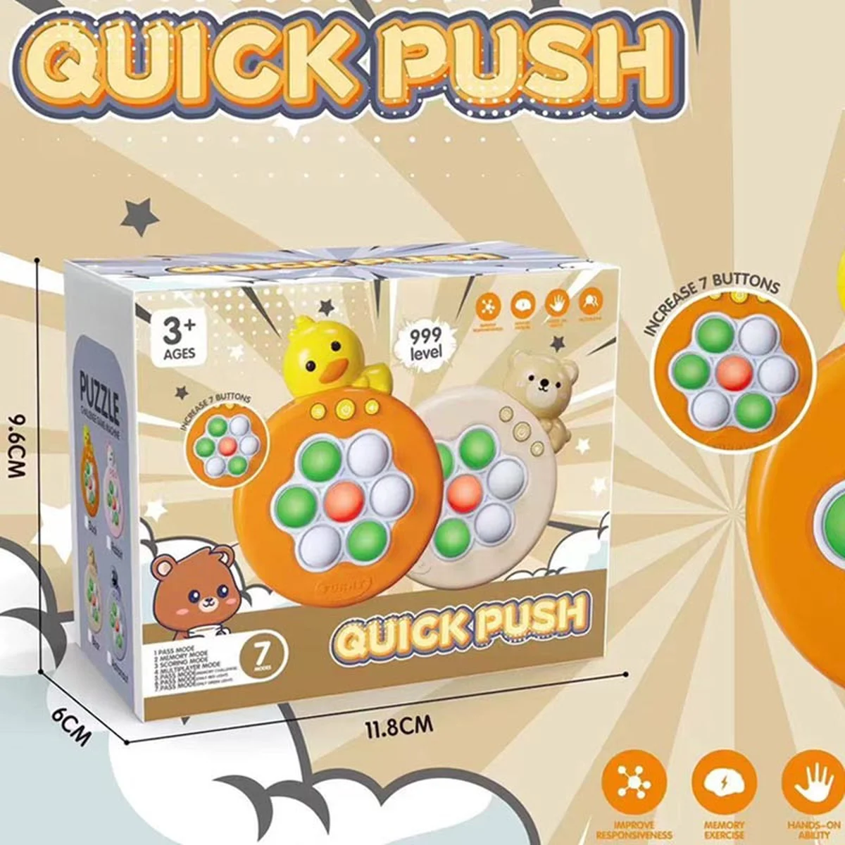 Портативная игра Pop-it Speed Push Game Ver.6 Bear