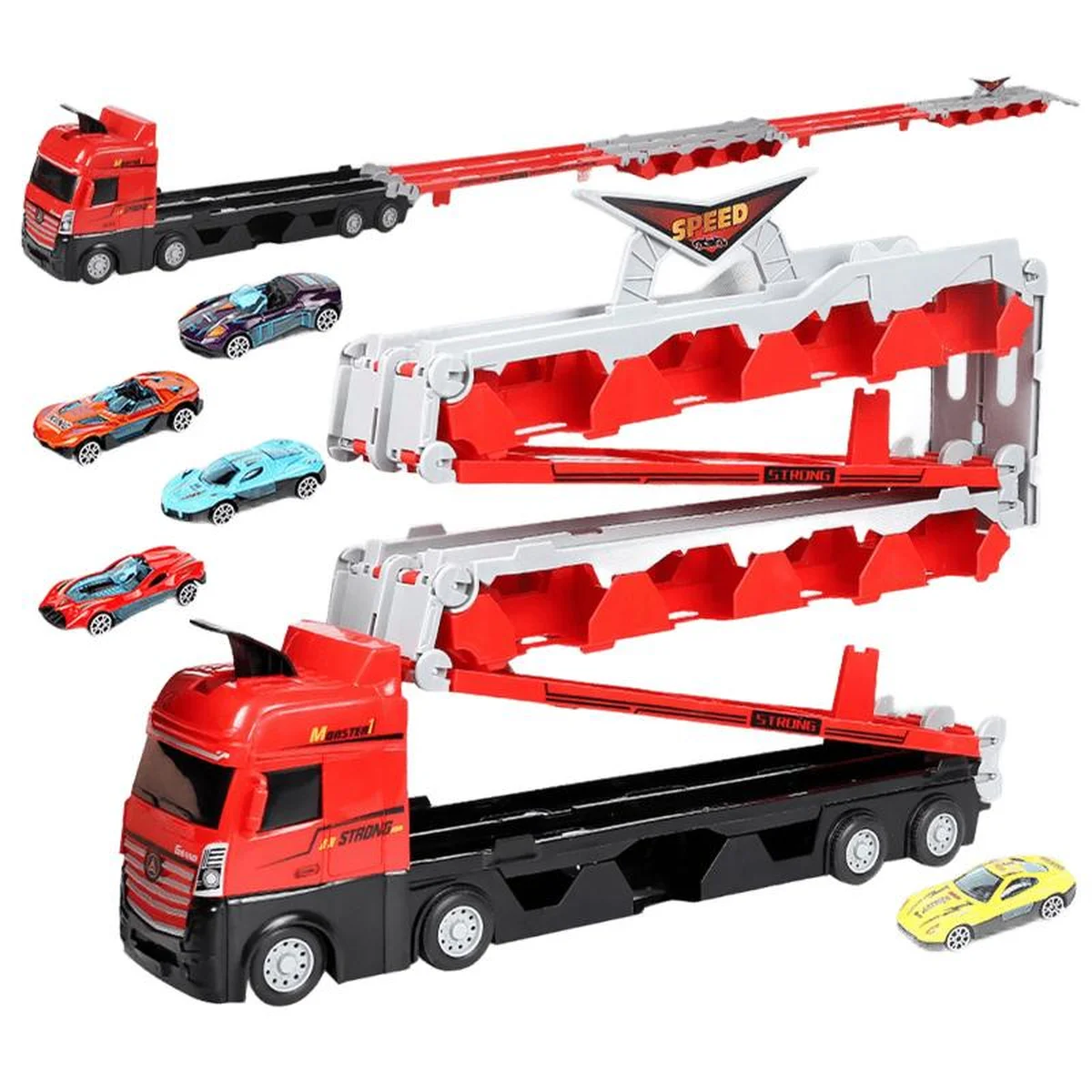 Игровой набор-грузовик SHT D663-T202 Catapult Truck + 8 small car Colorful