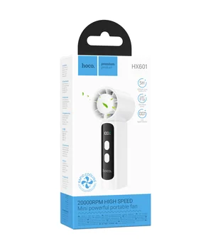 Портативный вентилятор Hoco HX601 handheld folding fan 3000 mAh White