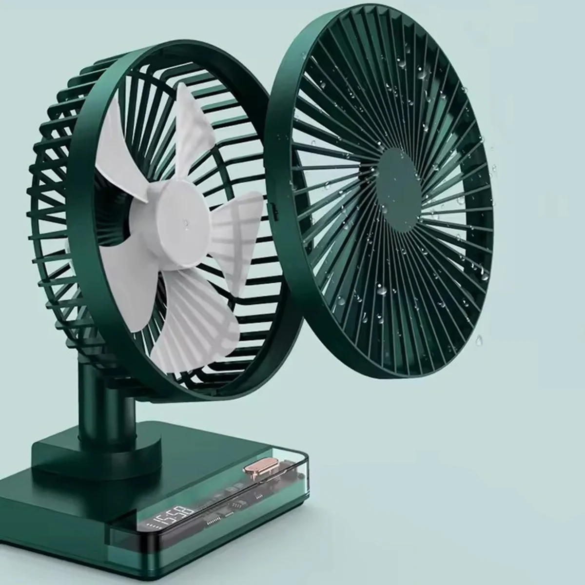 Настольный вентилятор DF11-B with clock 7200 mAh Green