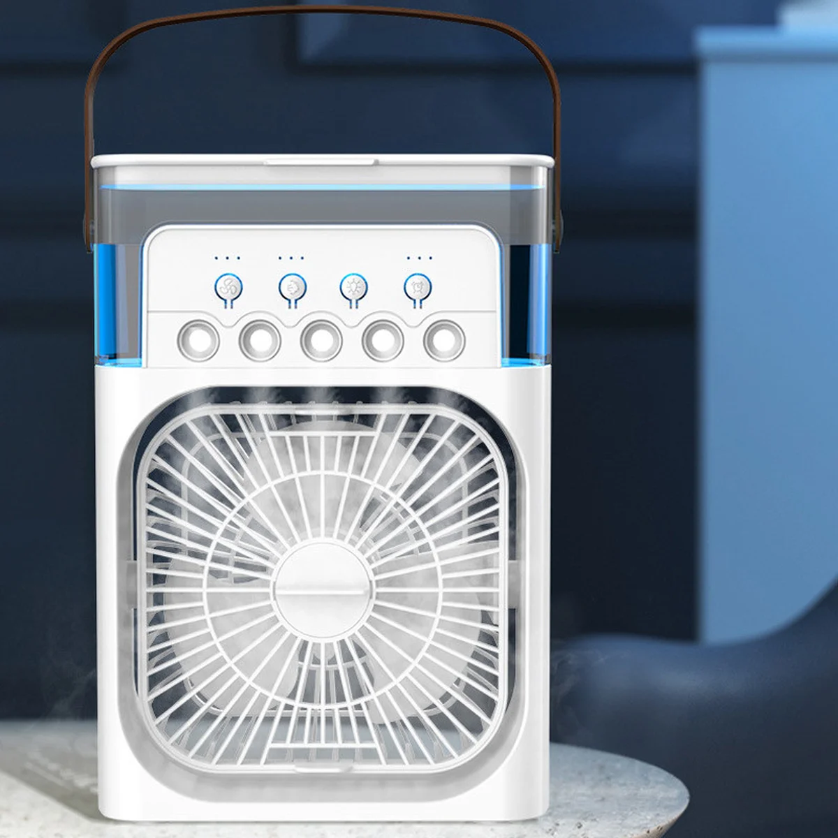 Настольный вентилятор Spray Fan-B 2in1 с регулировкой угла наклона и водяным охлаждением White