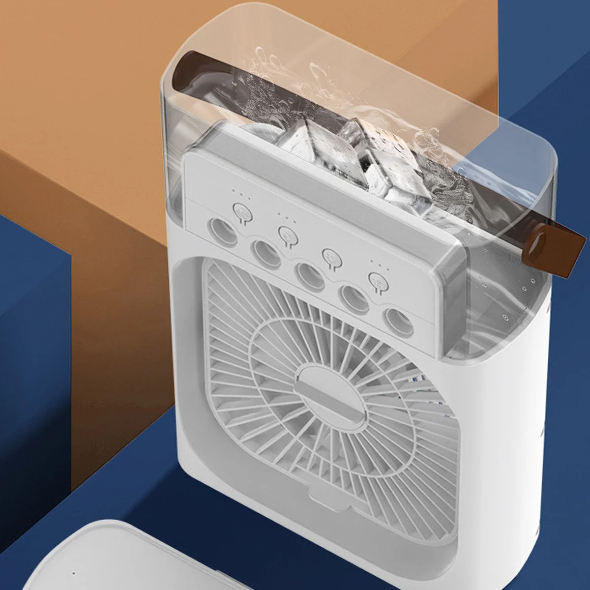 Настольный вентилятор Spray Fan-B 2in1 с регулировкой угла наклона и водяным охлаждением White