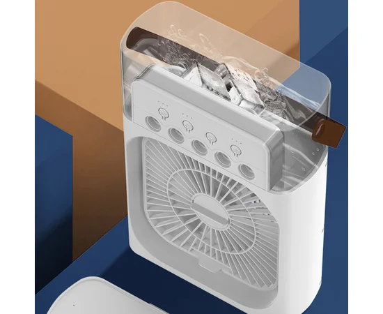 Настольный вентилятор Spray Fan-B 2in1 с регулировкой угла наклона и водяным охлаждением White