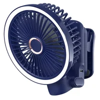 Портативный вентилятор GF12 с зажимом+LED 5400mAh Blue