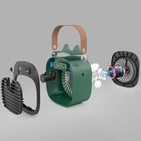 Настольный вентилятор F12 с подставкой для телефона и водяным охлаждением 4000mAh Green