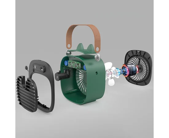 Настольный вентилятор F12 с подставкой для телефона и водяным охлаждением 4000mAh Green