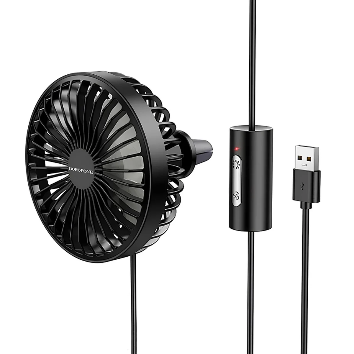 Вентилятор автомобильный Borofone DBF11 three speed (USB-A) Black