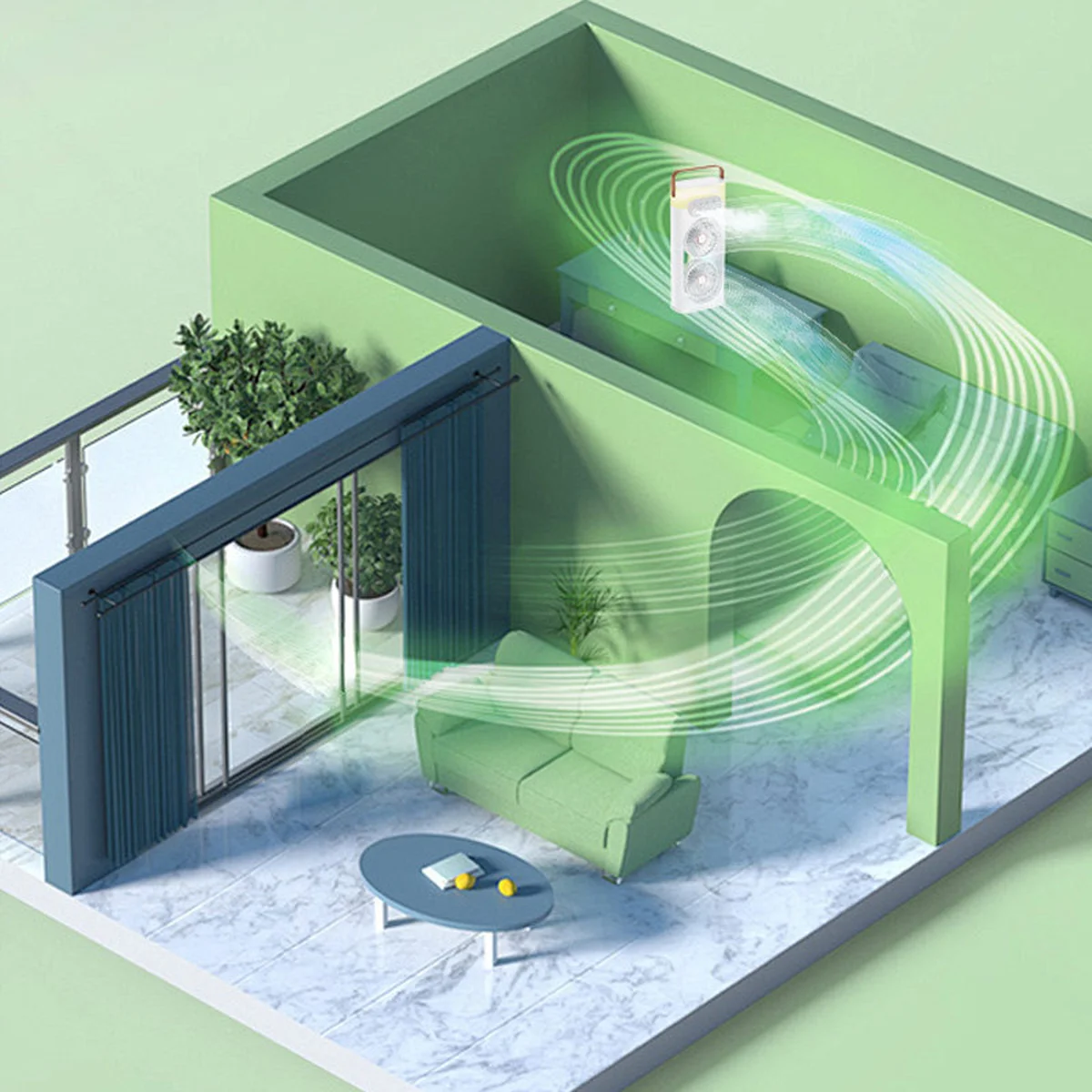 Настольный вентилятор SL617 2in1 с водяным охлаждением White