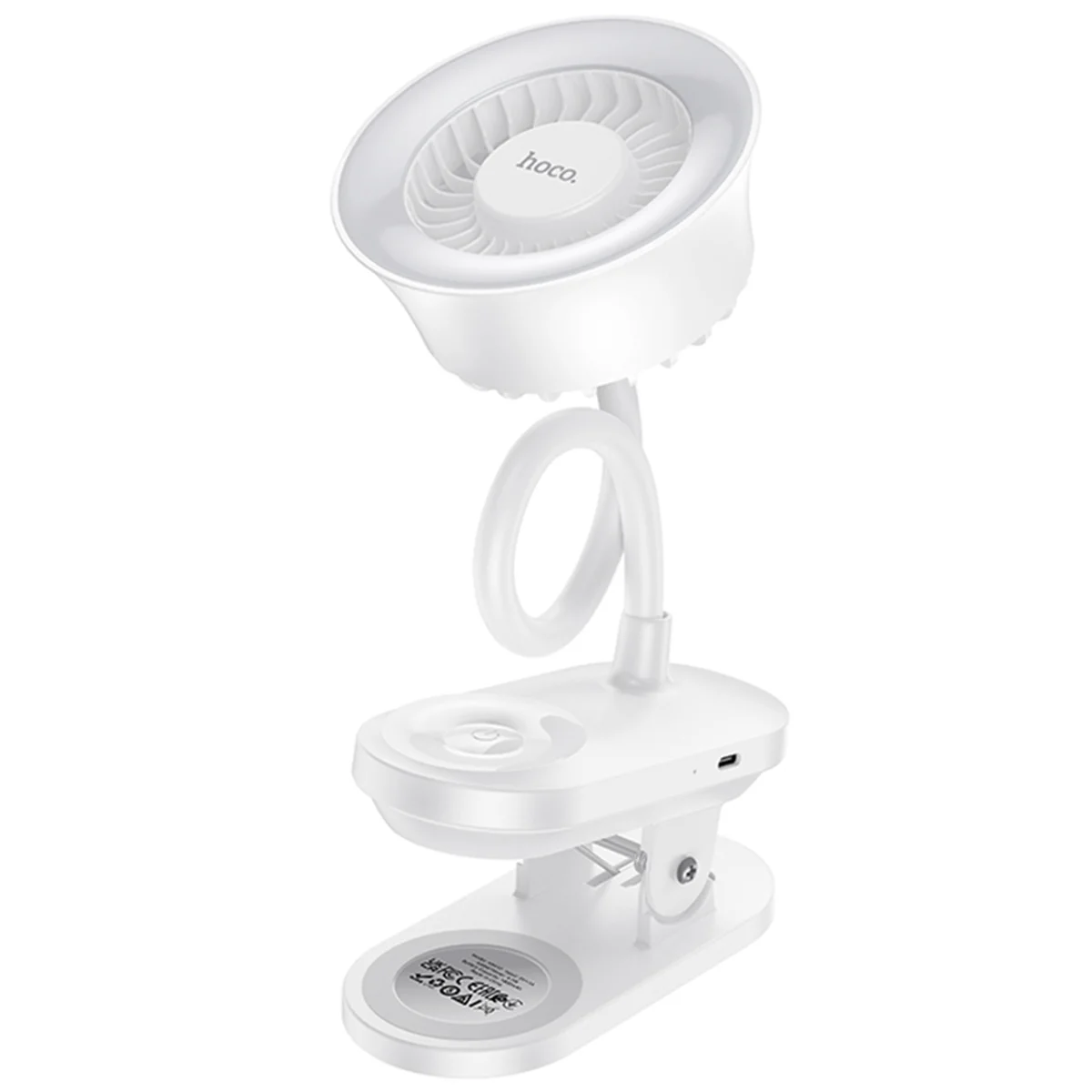 Портативный вентилятор Hoco HX610 handheld folding fan 1800 mAh White