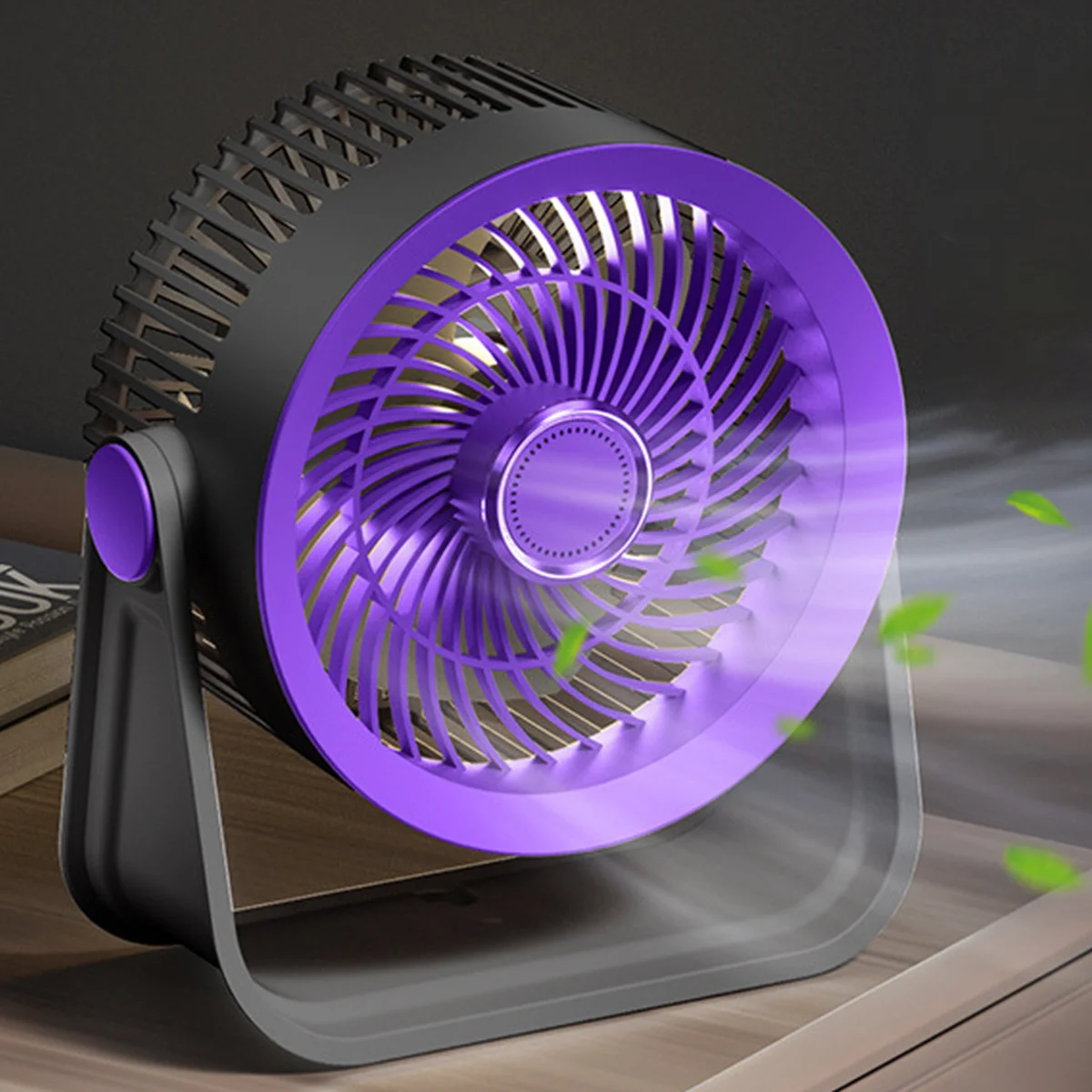 Портативный вентилятор S35 Built-in aromatherapy/mosquito repellent box 2400mAh Black / Purple