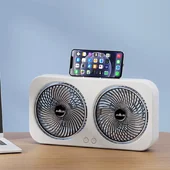 Настольный вентилятор F105 Dual-Fan Design 1800mAh Black