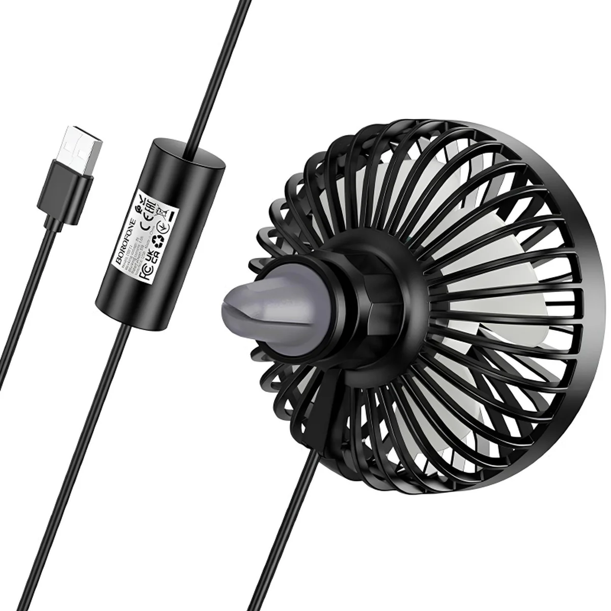 Вентилятор автомобильный Borofone DBF11 three speed (USB-A) Black