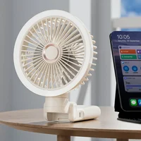 Портативный вентилятор GF12 с зажимом+LED 5400mAh White