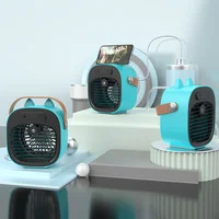 Настольный вентилятор F12 с подставкой для телефона и водяным охлаждением 4000mAh Blue