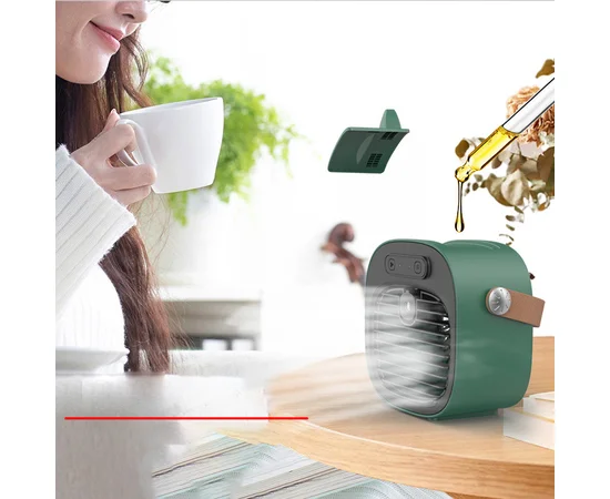 Настольный вентилятор F12 с подставкой для телефона и водяным охлаждением 4000mAh Green