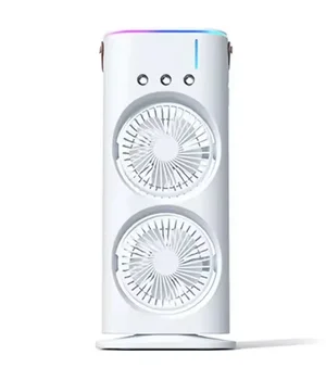 Настольный вентилятор F12 Spray Dual-Fan 2in1 с водяным охлаждением 1800mAh White