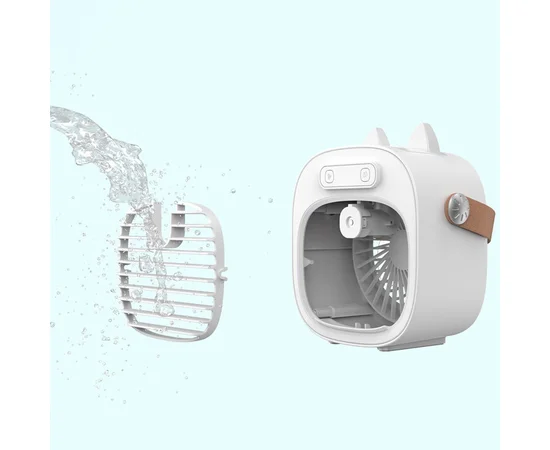 Настольный вентилятор F12 с подставкой для телефона и водяным охлаждением 4000mAh White