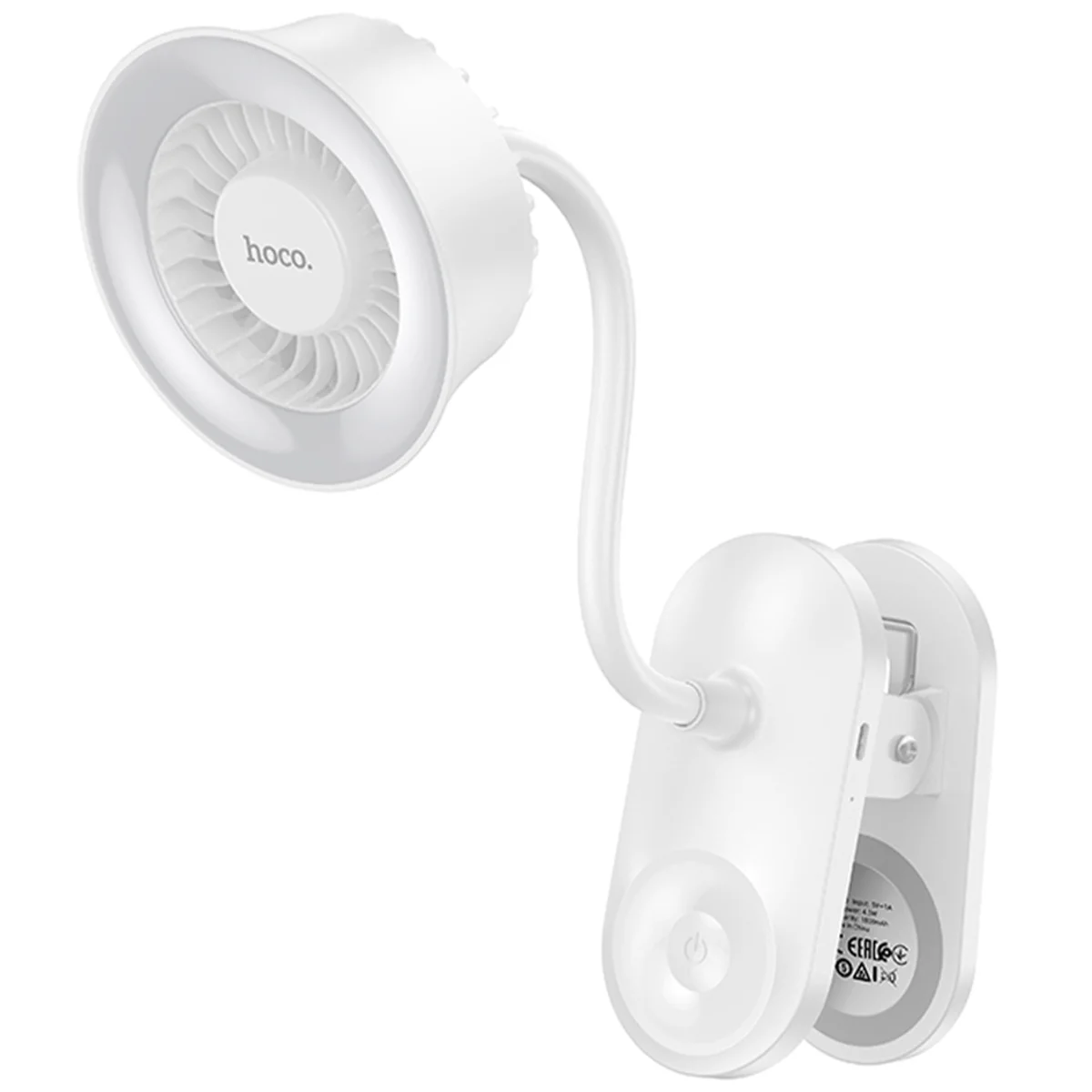 Портативный вентилятор Hoco HX610 handheld folding fan 1800 mAh White