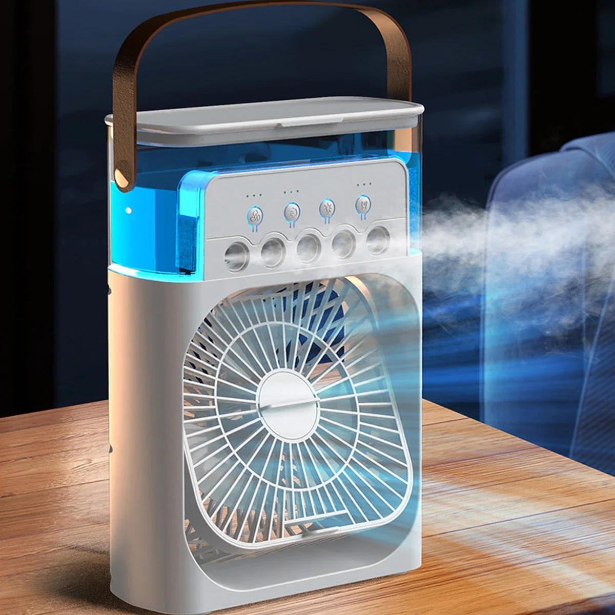 Настольный вентилятор Spray Fan-B 2in1 с регулировкой угла наклона и водяным охлаждением White