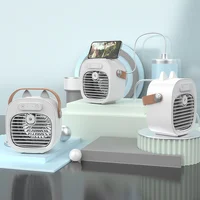 Настольный вентилятор F12 с подставкой для телефона и водяным охлаждением 4000mAh White