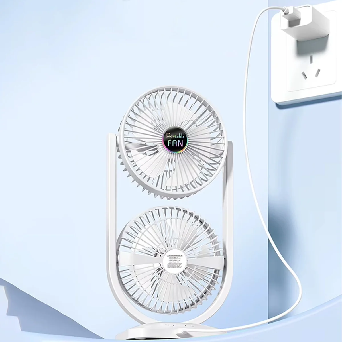 Настольный вентилятор S30 Dual-Fan 3000mAh White