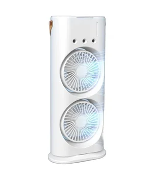 Настольный вентилятор F12 Spray Dual-Fan 2in1 с водяным охлаждением 1800mAh White